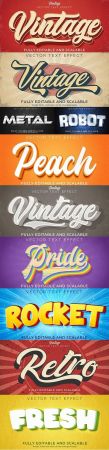 Editable font and 3d effect text design collection illustration 31
