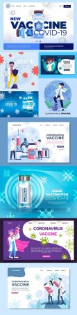 Coronavirus vaccine design illustration landing page
