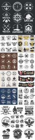 Vintage antique emblems and logos with design text 14