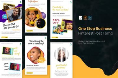 One Stop Business | Pinterest Post Template