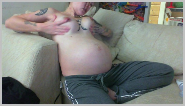 Pregnant - 017 Lotion rub down at 36 weeks Pregnant