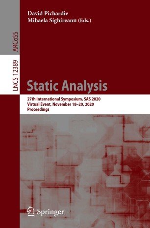 Static Analysis: 27th International Symposium, SAS 2020