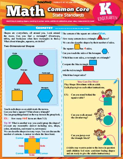 Math Common Core For Kindergarten (QuickStudy)