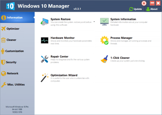 Yamicsoft Windows 10 Manager v3.4.5 Multilingual