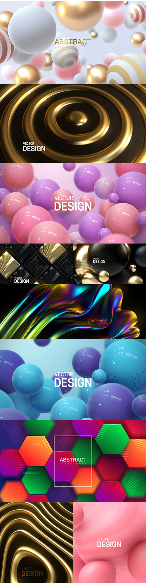 Abstract background with bouncing 3d spheres illustration