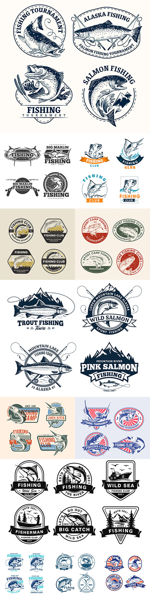 Fishing logos design brand name company corporate
