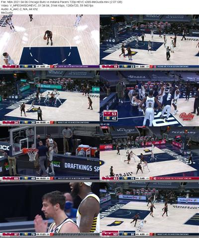 NBA 2021 04 06 Chicago Bulls vs Indiana Pacers 720p HEVC x265