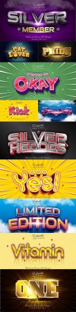 Editable font and 3d effect text design collection illustration 69