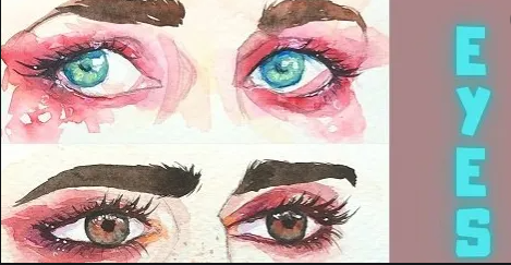 Learn to Sketch & Paint Colorful Dramatic Eyes in Watercolor