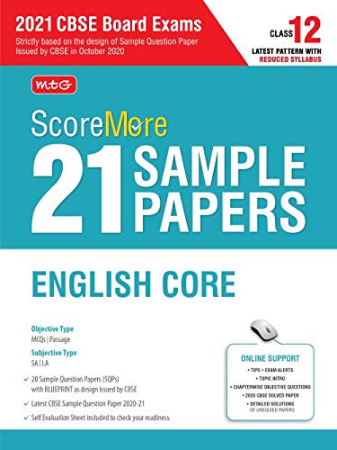ScoreMore 21 Sample Papers For CBSE Board Exam 2021 22 - Class 12 English Core