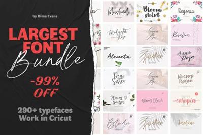 Largest Font Bundle   290+ Typefaces Work in Cricut