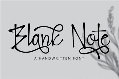 Blank Note   Ink Handwritten Font
