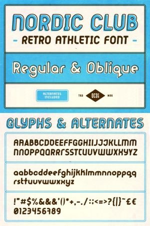 Nordic Club   Retro Athletic Sans Serif Font [2 Weights]