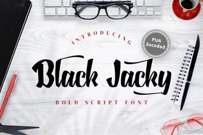 Black Jacky   Bold Script Font