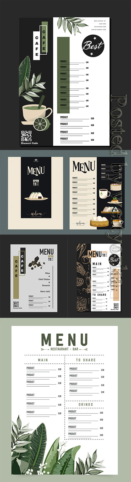 Menu for a cafe and restaurant with a beautiful design in vector