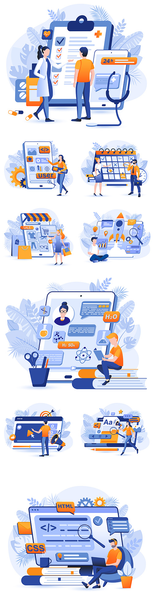 Business planning and online store flat design illustration concept

