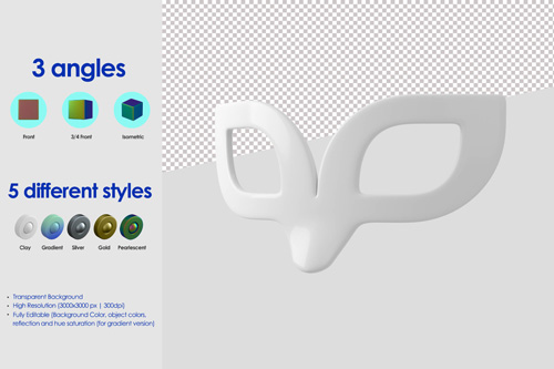 3d mask icon psd design template