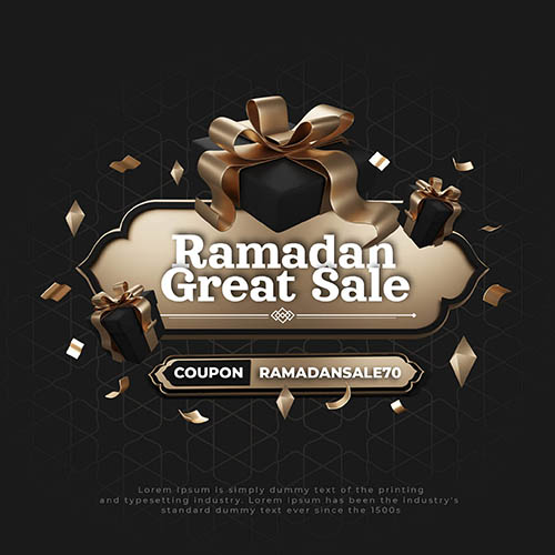 Ramadan great sale, social media post psd template