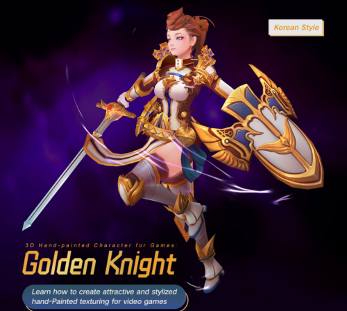 Golden Knight - 3D Hand-Painted Character For Games by Yang Sang Yun