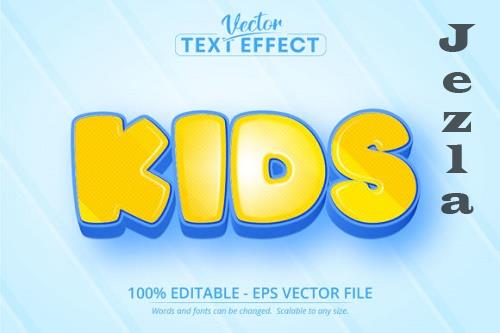 Kids text, Cartoon Style Editable Text Effect