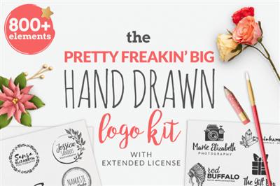 The Pretty Feakin' Big Hand drawn Logo Kit 258834