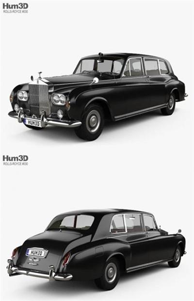 Rolls Royce Phantom Park Ward Limousine with HQ interior 1963 3D model