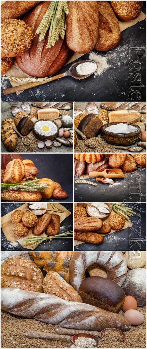 Bread flour and wheat stock photo