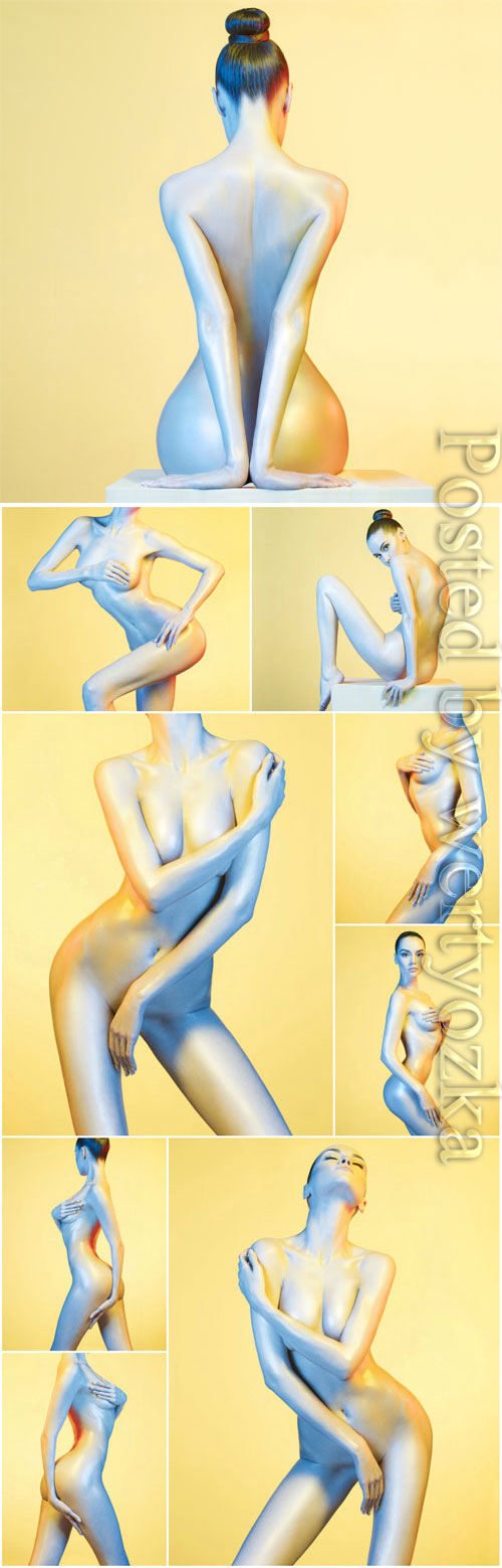 Beautiful nude female figure stock photo