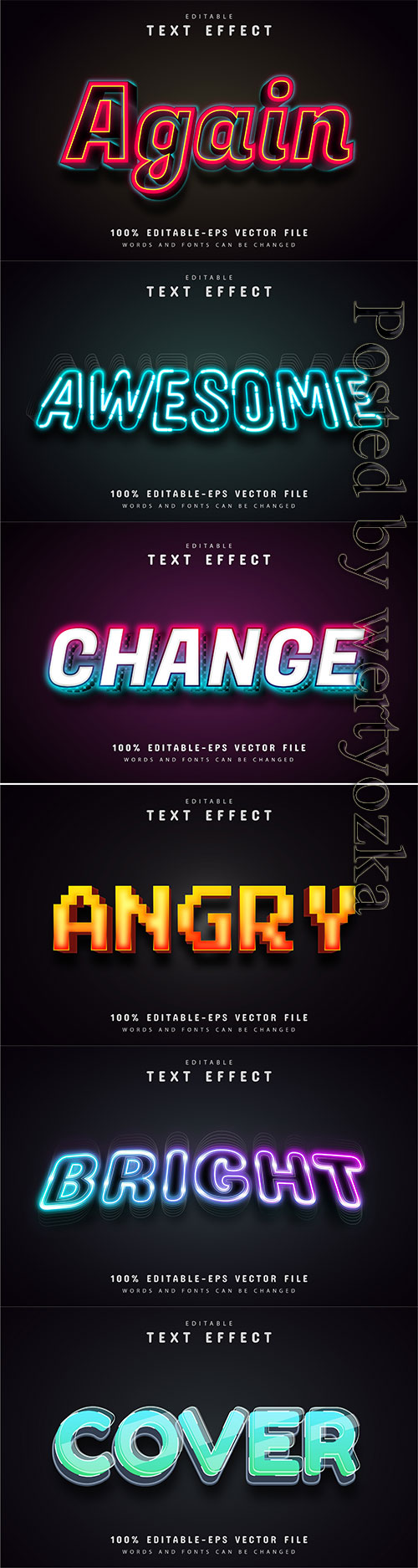 3d editable text style effect vector vol 403