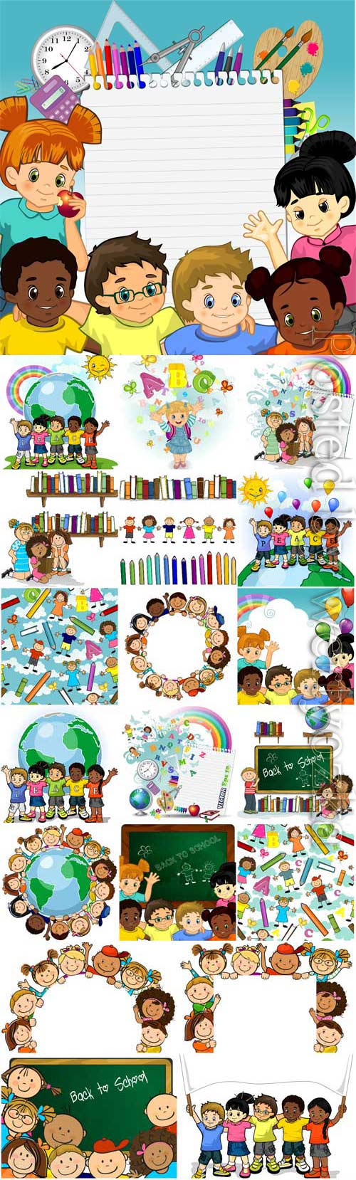 Children of different countries of the world in vector