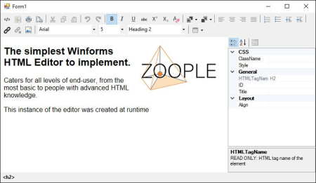 Zoople HTML Editor .NET for Winforms 1.8.3.241