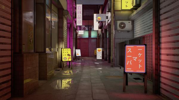 Game Environment Creation: Japanese Alley
