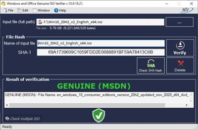 Windows and Office Genuine ISO Verifier  10.9.19.21