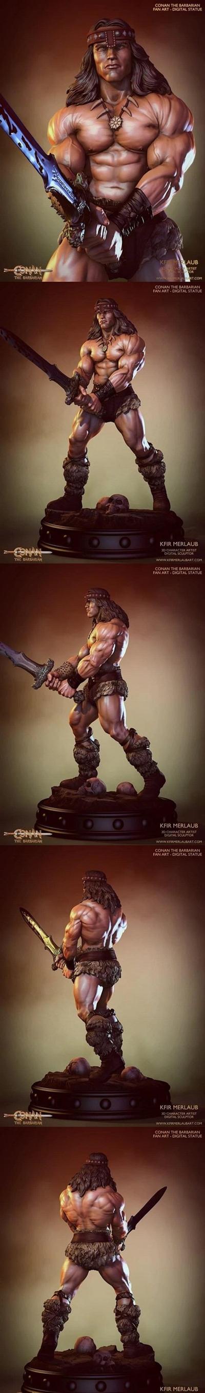 Conan the Barbarian Statue 3D Print Model