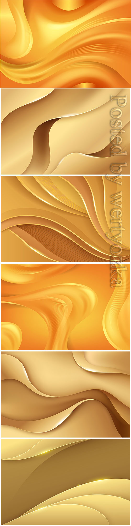 Gold vector backgrounds with with waves
