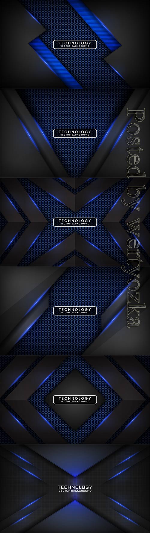 Abstract 3d dark and blue technology vector background
