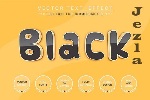 Black reflect - editable text effect - 6181856