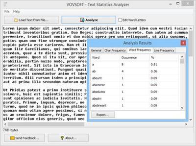 VovSoft Text Statistics Analyzer 2.5 + Portable