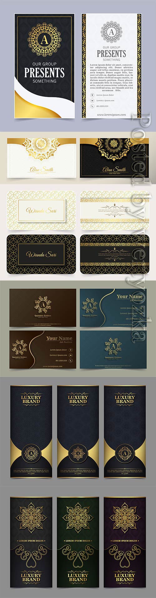 Luxury mandala vector business card template design