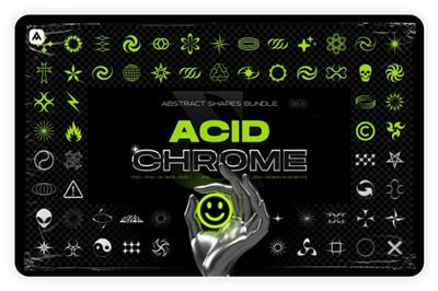 CreativeMarket   Acid & chrome abstract shapes bundle 6066106