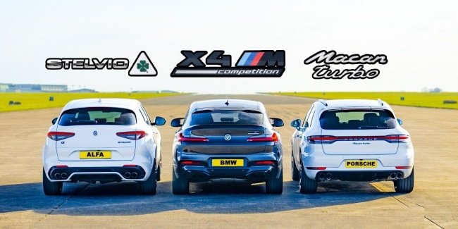 BMW X4 M и Porsche Macan против Alfa Romeo Stelvio QV