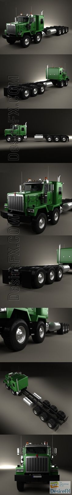 KENWORTH C500 CHASSIS TRUCK 5AXLE 2001 3D MODEL