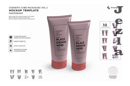 Cosmetic Tube Packaging Mockup Template Bundle 2 - 1406983