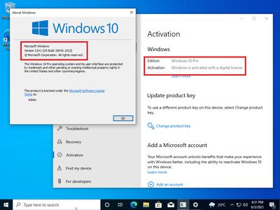 Windows 10 Pro 21H1 10.0.19043.1023 (x86x64) Multilingual Preactivated