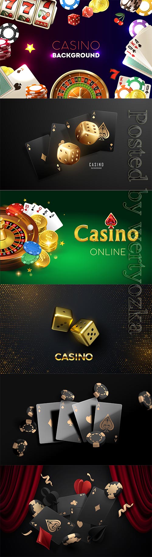 Casino with of text and realistic gambing elements illustration