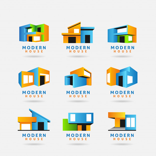 Collection of modern house logo vector design