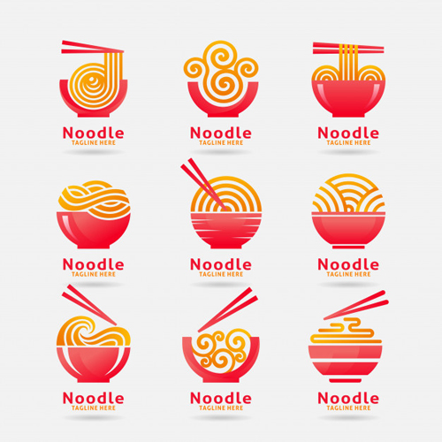 Collection of noodle logo vector design
