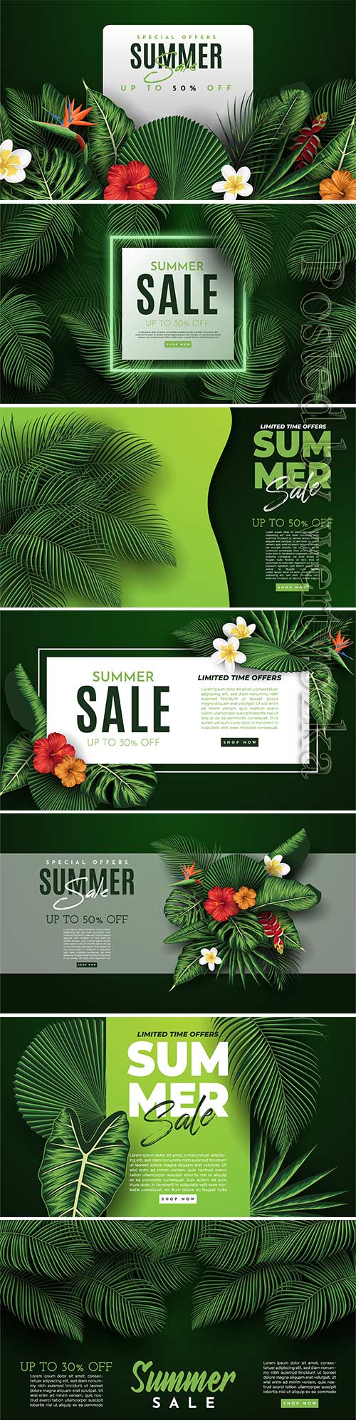 Summer sale vector banner in vector