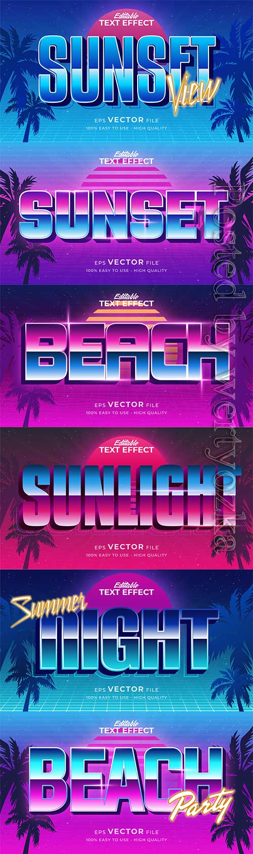 Retro summer holiday text in grunge style theme in vector vol 13