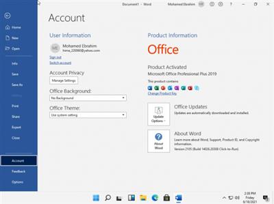Windows 11 Version Dev Build 21996.1 Consumer Edition With Office 2019 Pro Plus  Preactivated